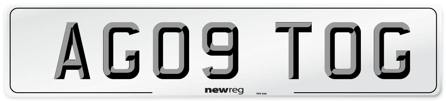 AG09 TOG Number Plate from New Reg